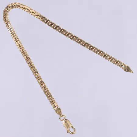 Armband manglad pansarlänk längd 18cm bredd 3,5mm 18K  Vikt: 8,2 g