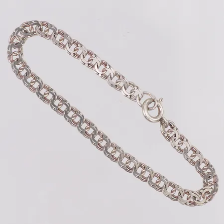 Armband Bismarck längd ca 15,5cm bredd 4mm, NSE 925/1000 silver  Vikt: 3,9 g