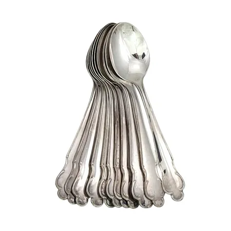 Kaffeskedar silver 830/1000, 12 stycken, längd 12 cm, fint bruksskick Vikt: 174 g