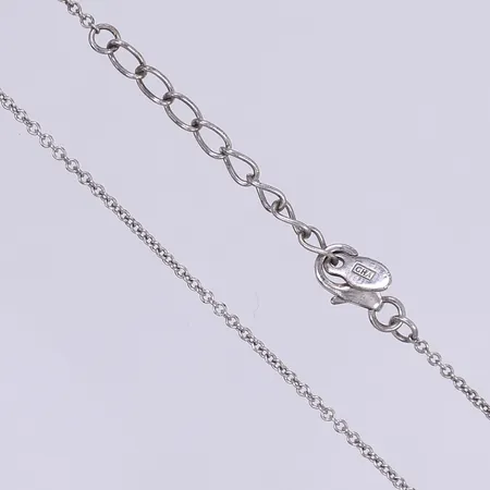 Halskedja längd 43-46cm bredd 1mm silver 925/1000 Vikt: 2 g