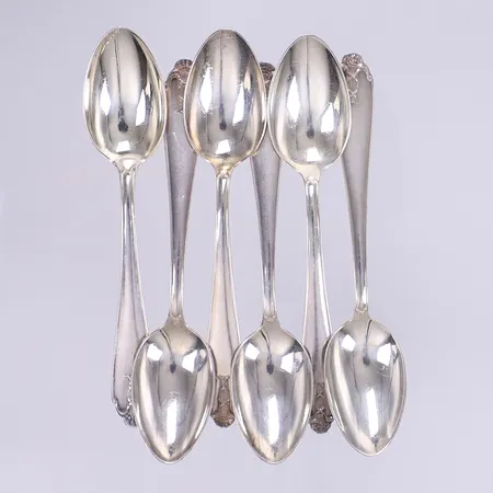 Sex st kaffeskedar GAB modell Vasa längd 12cm silver 830/1000 Vikt: 80,8 g