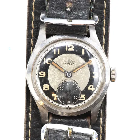 Herrur Perfecta, 34,5mm, manuell, boettnr: 63667, läderband, ina tillbehör