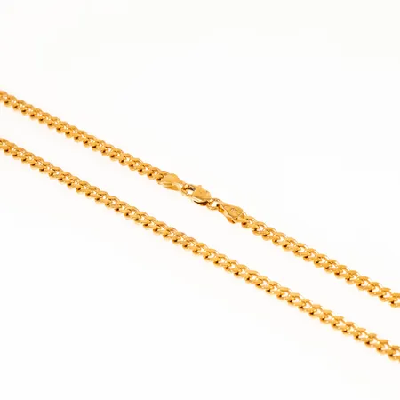 Kedja solid Pansar längd 52,5 cm bredd 4,2 mm 29,2g 18K.