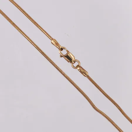 Kedja Ormlänk längd 45,5cm, bredd 1mm, GHA, ojämn, 18K  Vikt: 6,3 g