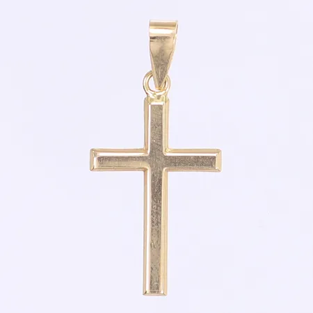 Hänge kors längd inkl ögla 30mm bredd 14mm svenska stämplar 18K Vikt: 0,8 g