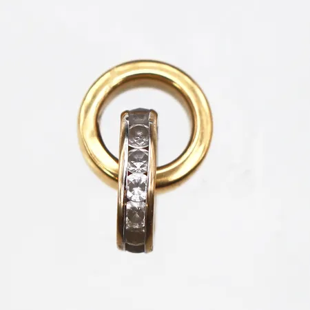 Hänge med vita stenar, 12x10mm, 18K Vikt: 1,2 g