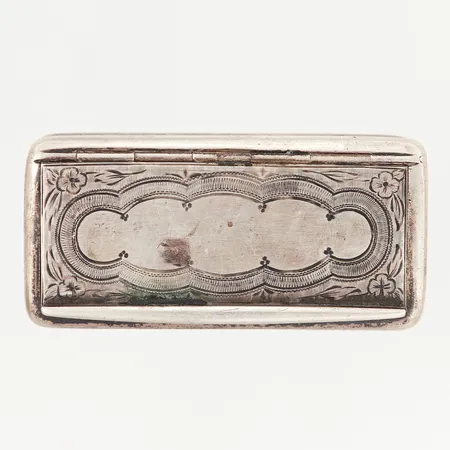 Snusdosa 73x34x20mm, Svenska kontrollstämplar, silver 830/1000 Vikt: 95 g