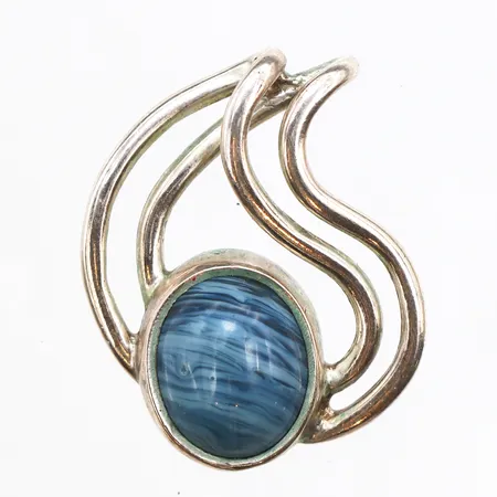 Hänge med bergslagssten, 27x21mm, Nordström Ove Handelsbolag, Skinnskatteberg, 925/1000 silver Vikt: 4,2 g