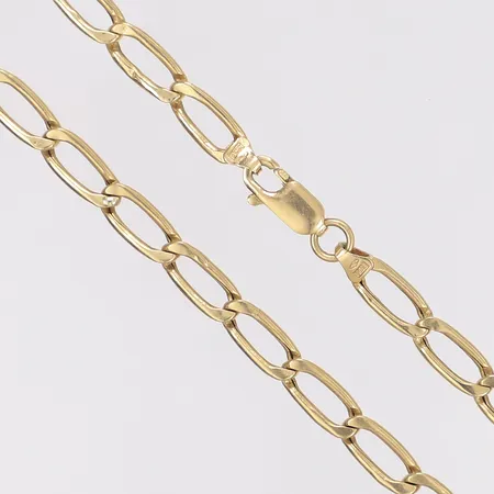 Halskedja längd 47cm bredd 5mm svenska stämplar 18K Vikt: 10,6 g