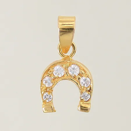 Hänge hästsko med vita stenar 18x10mm defekt 18K Vikt: 1,4 g