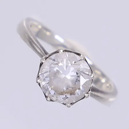 Ring med vit slipad sten GHA stl 16 bredd 1-9mm silver 925/1000 Vikt: 2,8 g