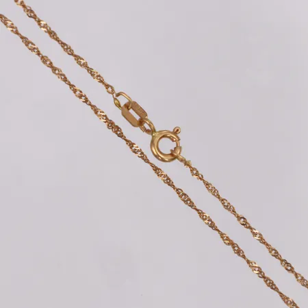 Kedja Singapore längd 42cm, bredd 1,2mm, GHA, 18K  Vikt: 1,3 g