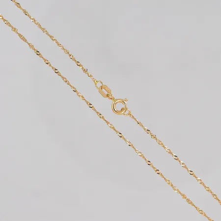 Kedja Singapore längd 38cm bredd 1,2mm GHA 18K Vikt: 1,1 g