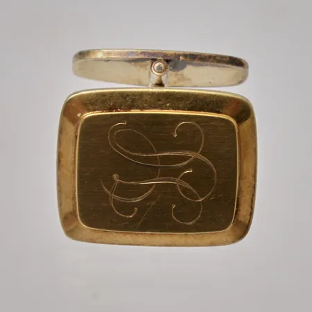 Udda manschettknapp, förgylld silver 830/1000, 7,93g.