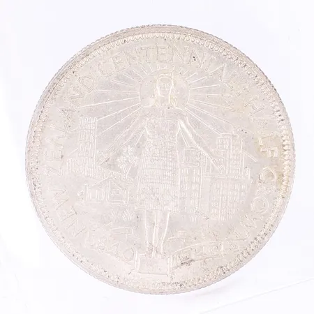 Samlarmynt New Zealand Centennial Half Crown silver 500/1000 Vikt: 14,1 g