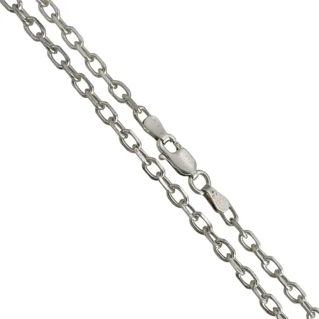 Halskedja Ankarlänk lång modell silver 925/1000, längd 70 cm, bredd 3 mm, fint skick Vikt: 10,5 g