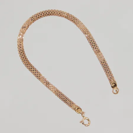 Armband X-länk 15,5cm bredd 3,7mm, ojämnheter, lödning vid lås, lås med öppen ögla, 21K, Vikt: 3 g