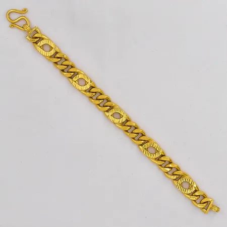 Armband längd 18cm bredd 10,5mm thaiguld 2 baht 23K Vikt: 30,4 g