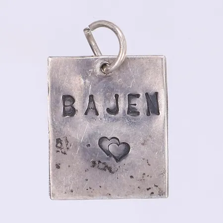 Hänge med texten Bajen ca 25x20mm silver 925/1000 Vikt: 5,7 g