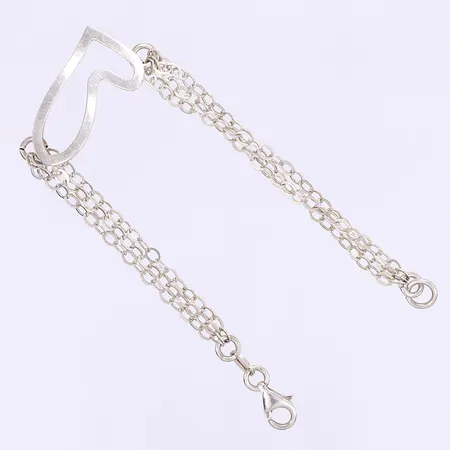  Armband med hjärta längd 18,5cm bredd 3-15mm silver 925/1000 Vikt: 5,7 g