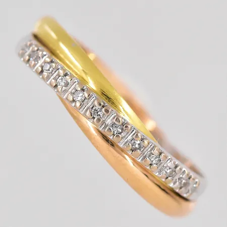 Ring stl 17 röd/gul/vitguld 18K Vikt: 2,9 g