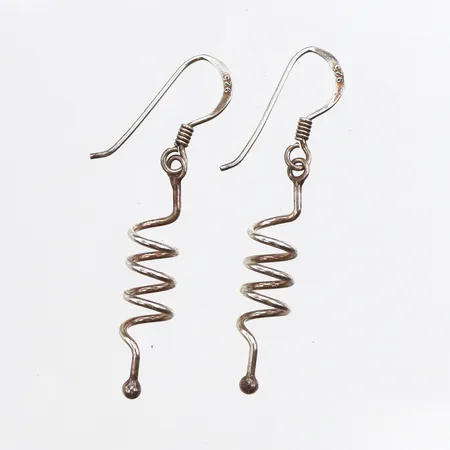 Ett par örhängen spiraler, 40mm, krokar, 925/1000 silver, Vikt: 1,3 g