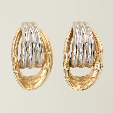 Örhängen med dekor 19,9x12,5mm tvåfärgade 14K Vikt: 2 g
