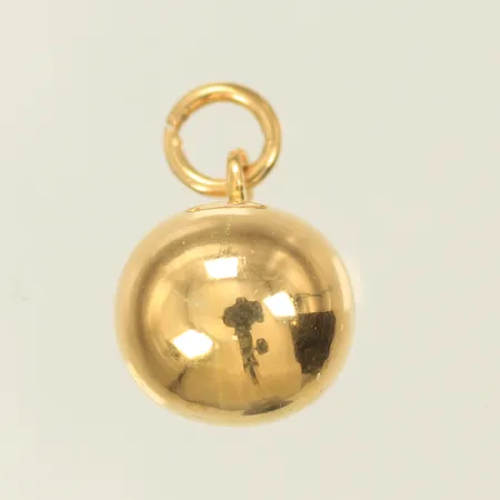 Häng kula 16x11 mm inklusive hängöglan, små bucklor, ihålig 18K Vikt: 1,8 g