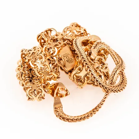 Diverse defekt guld 18K 42,3g. 