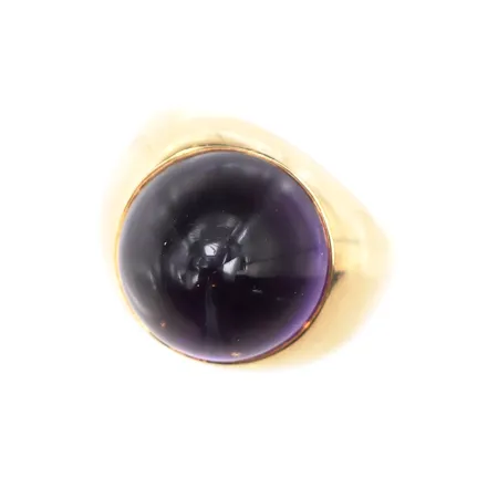 Ring med ametist, Stl:18, bredd: 5-15,8mm, 18K Vikt: 7,1 g
