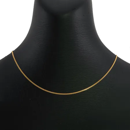 Halskedja Pansar i 18K guld, UnoAerre, svensk kontrollstämpel, längd 45,0 cm, bredd 1,2 mm, fint skick Vikt: 2,6 g
