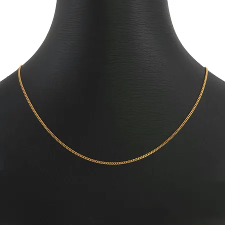 Halskedja Pansar i 18K guld, svensk kontrollstämpel, längd 42,0 cm, bredd 1,2 mm, fint skick Vikt: 2,9 g