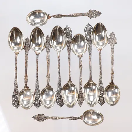 12st Mockaskedar längd 9cm GEWE silver 830/1000 Vikt: 80,7 g