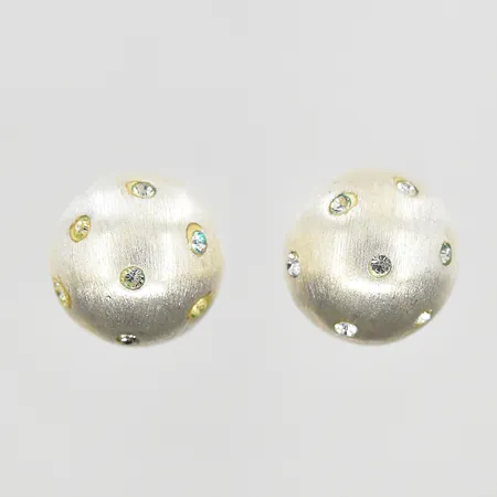 2 öppningsbara hängen/kullås med vita stenar Ø16mm, matterad yta, silver 925/1000. Vikt: 11,2 g