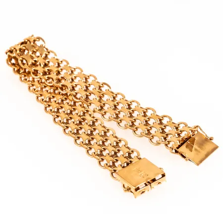 Armband X-länk längd 19 cm bredd 14,7 mm 32,3g 18K.