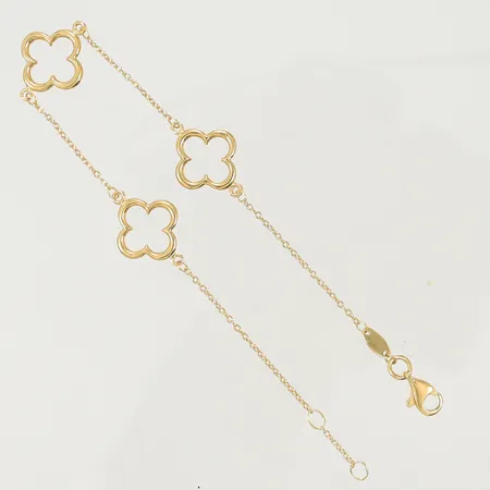 Armlänk "blommor" längd 19cm bredd 1-12mm, Guldfynd, 18K 1,9g