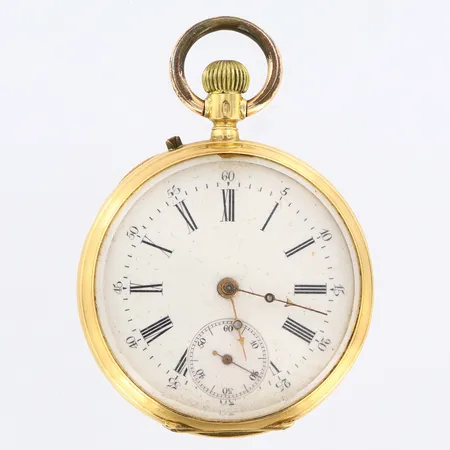 Mormorsur 18K 34mm, manuell, boettnr 15970, liten sekundvisare, gravyr, bucklor, bruttovikt: 42,56g