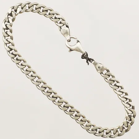 Armband Pansar längd 20cm, bredd 5,5mm lagad med ståltråd, defekt GHA silver 925/1000 Vikt: 12 g
