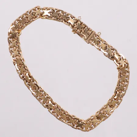 Armband X-länk längd 19cm bredd 6,3mm, skadade länkar, saknar säkerhetskedja, 18K Vikt: 16,4 g