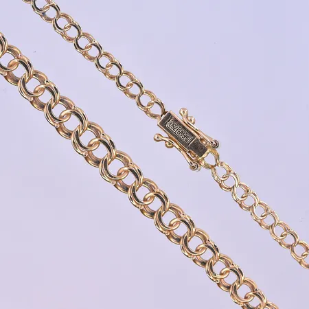 Collier doserad Bismarck Guldfynd längd 44,5 cm, bredd 3-5 mm 18K. Vikt: 7,8 g