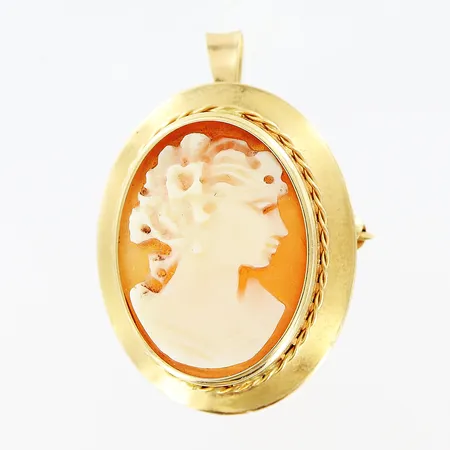 Hänge/brosch camé 30x20mm, 18K. Bruttovikt: 3,9gram Vikt: 0 g