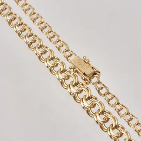 Collier 46,5cm Bismarck docerad bredd 4-6,7mm, Clareus Guldsmeds AB, 18K, 16,06g.