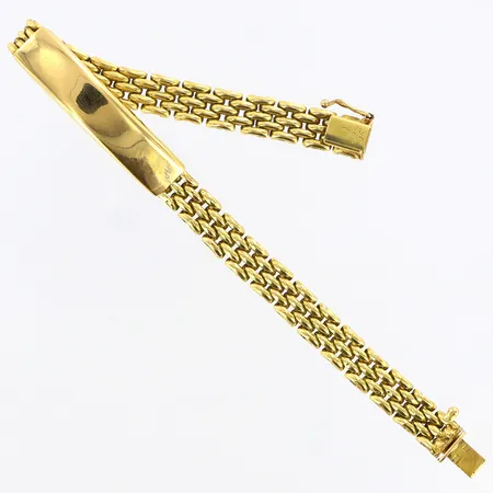 Armband med bricka ihålig, längd: 19,3cm, bredd: 8,5mm, 18K Vikt: 21,2 g