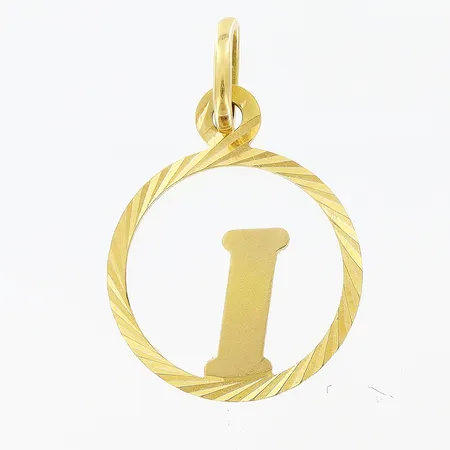 Hänge 27x17mm, bokstaven I, 18K. Vikt: 1,2 g
