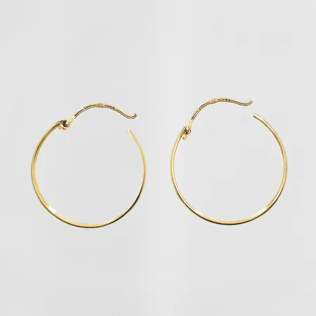 Örhängen Ø20mm, bredd 3mm, 18K. Vikt: 1,2 g