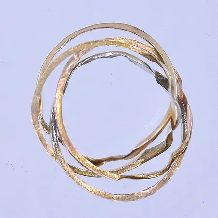 Ring pussel stl:19¼, bredd 1-4 mm 14K. Vikt: 3,6 g