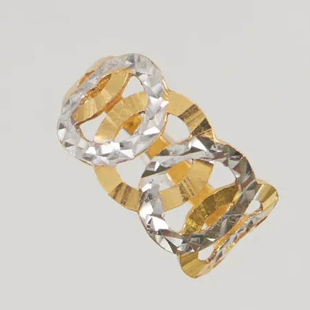 Ring stl:16½ bredd 10mm 22K 2,1g.