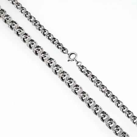 Collier bismarck längd 49 cm bredd 5,5 -7,8 mm 23,9g silver 830/1000.