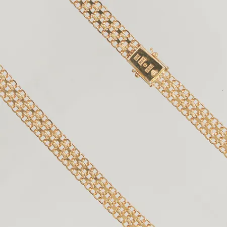 Collier x-länk 42,5cm bredd 8mm 18K 26,2g.
