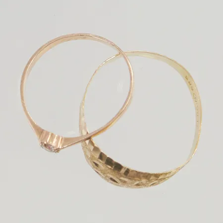 2 Ringar, skeva, 14K 2,5g.